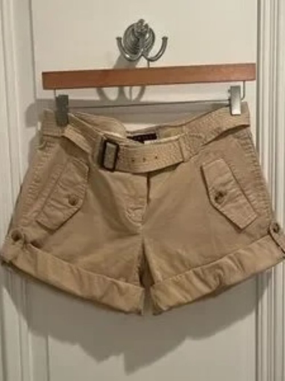 Theory Khaki Cargo Shorts, Size 0